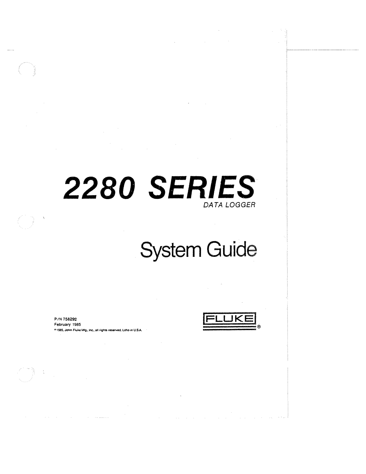 Fluke 2280 User Manual