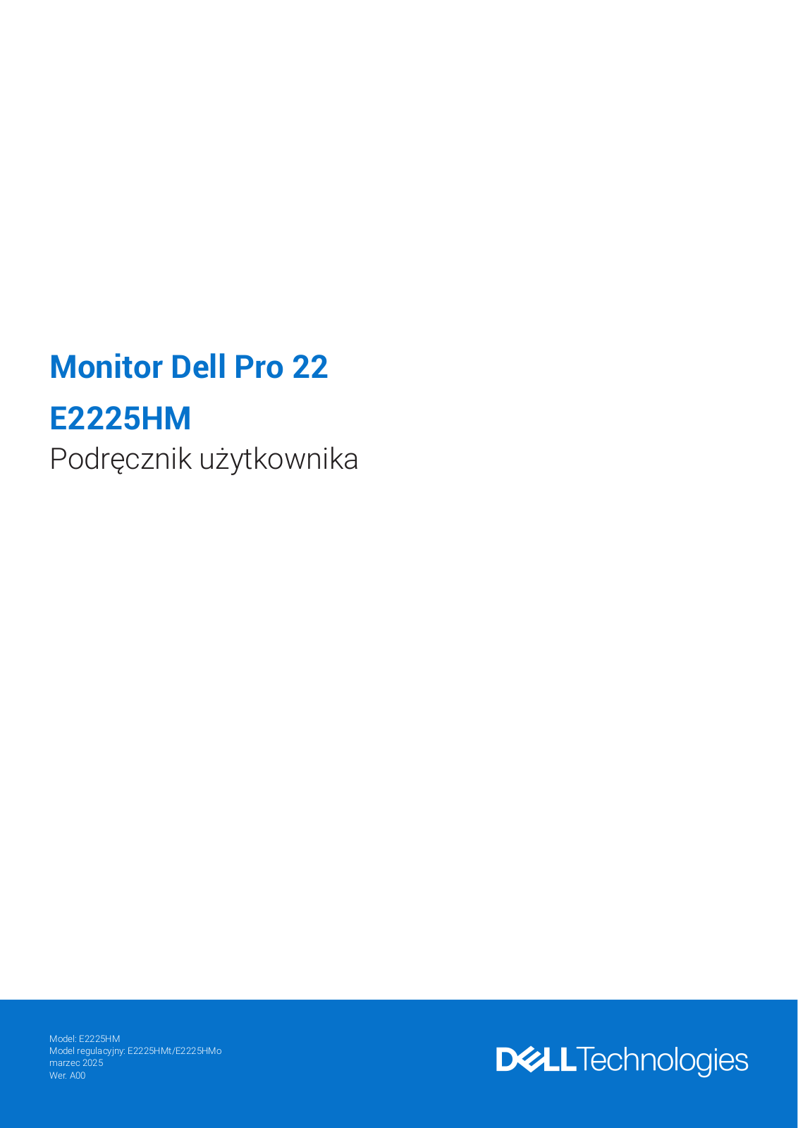 DELL Pro 22 E2225HM User guide - ManualMachine.com