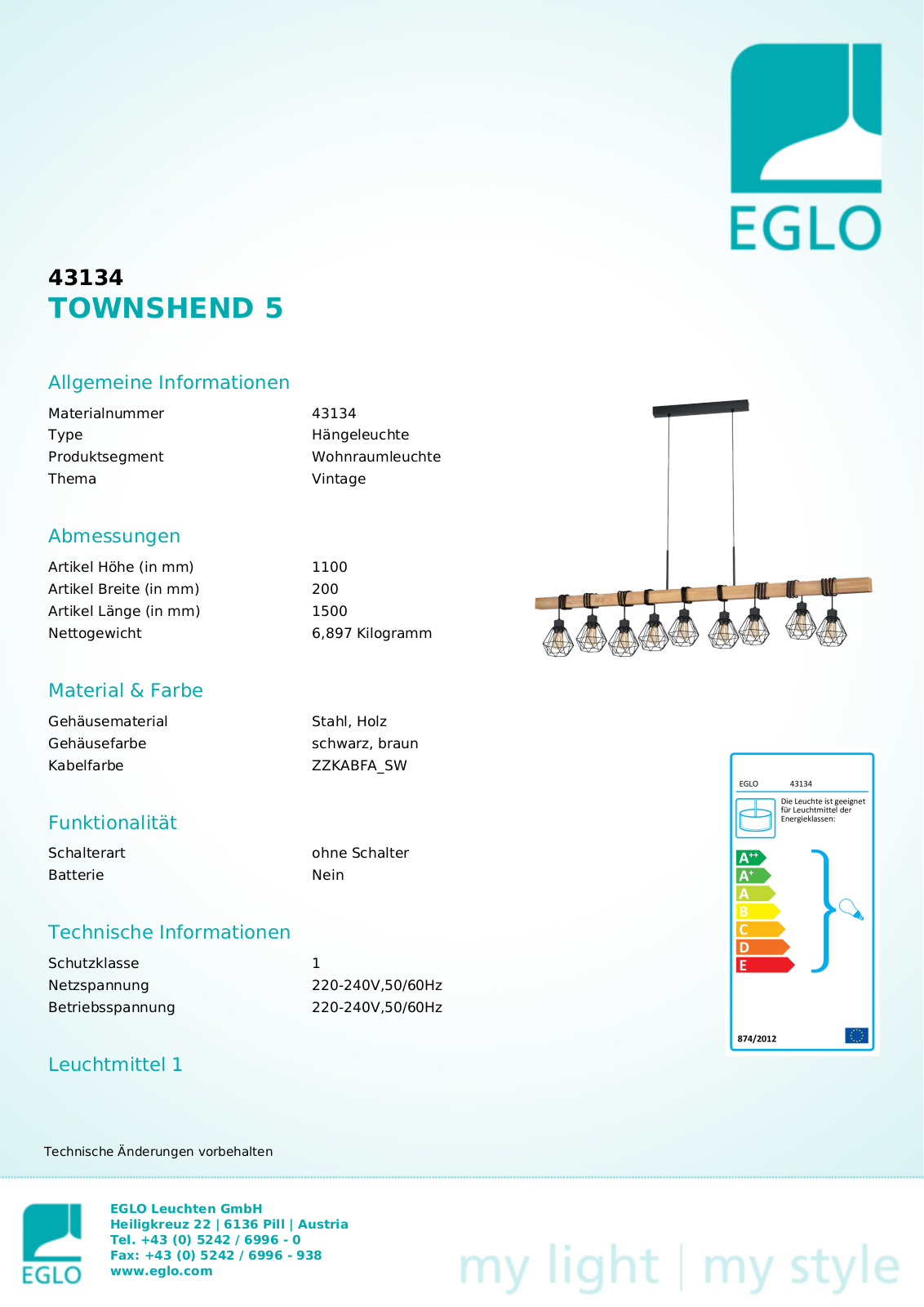 Eglo 43134 Service Manual