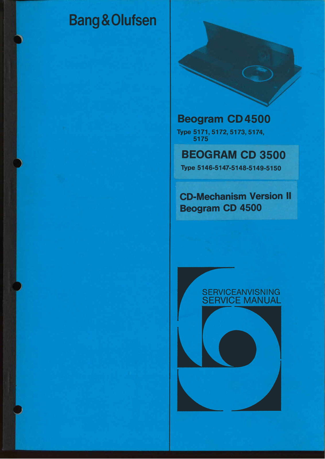 Bang & Olufsen Beogram CD-4500 Service Manual