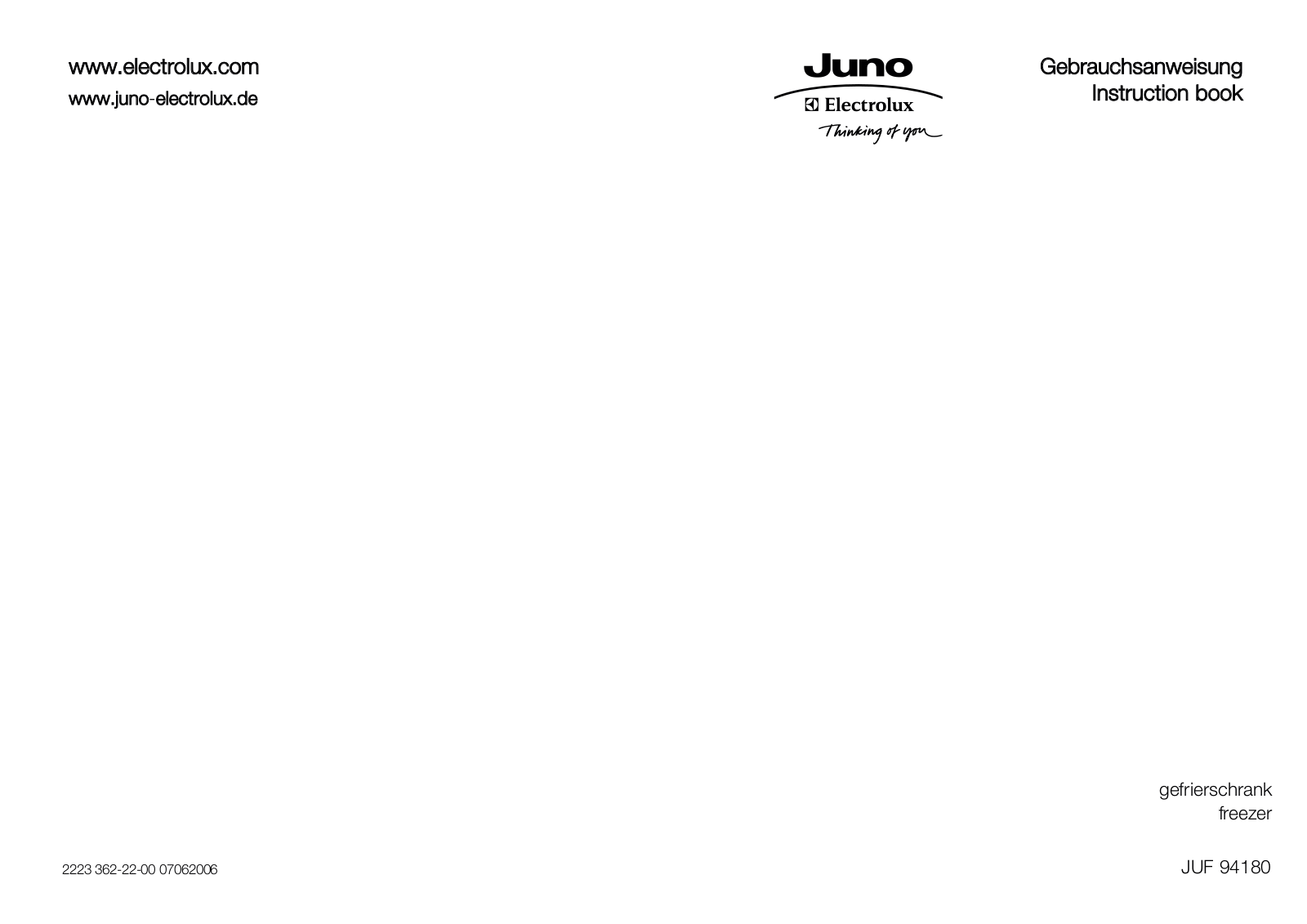 Juno JUF 94180 User Manual