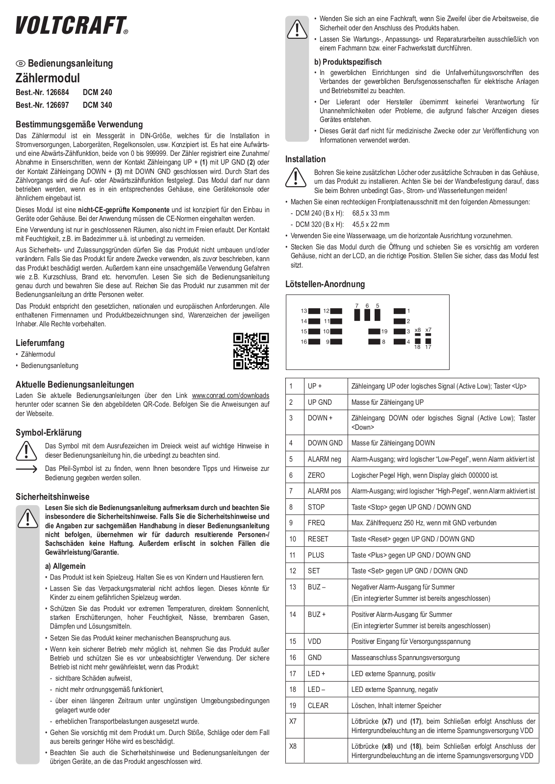 VOLTCRAFT DCM340, DCM240 User guide