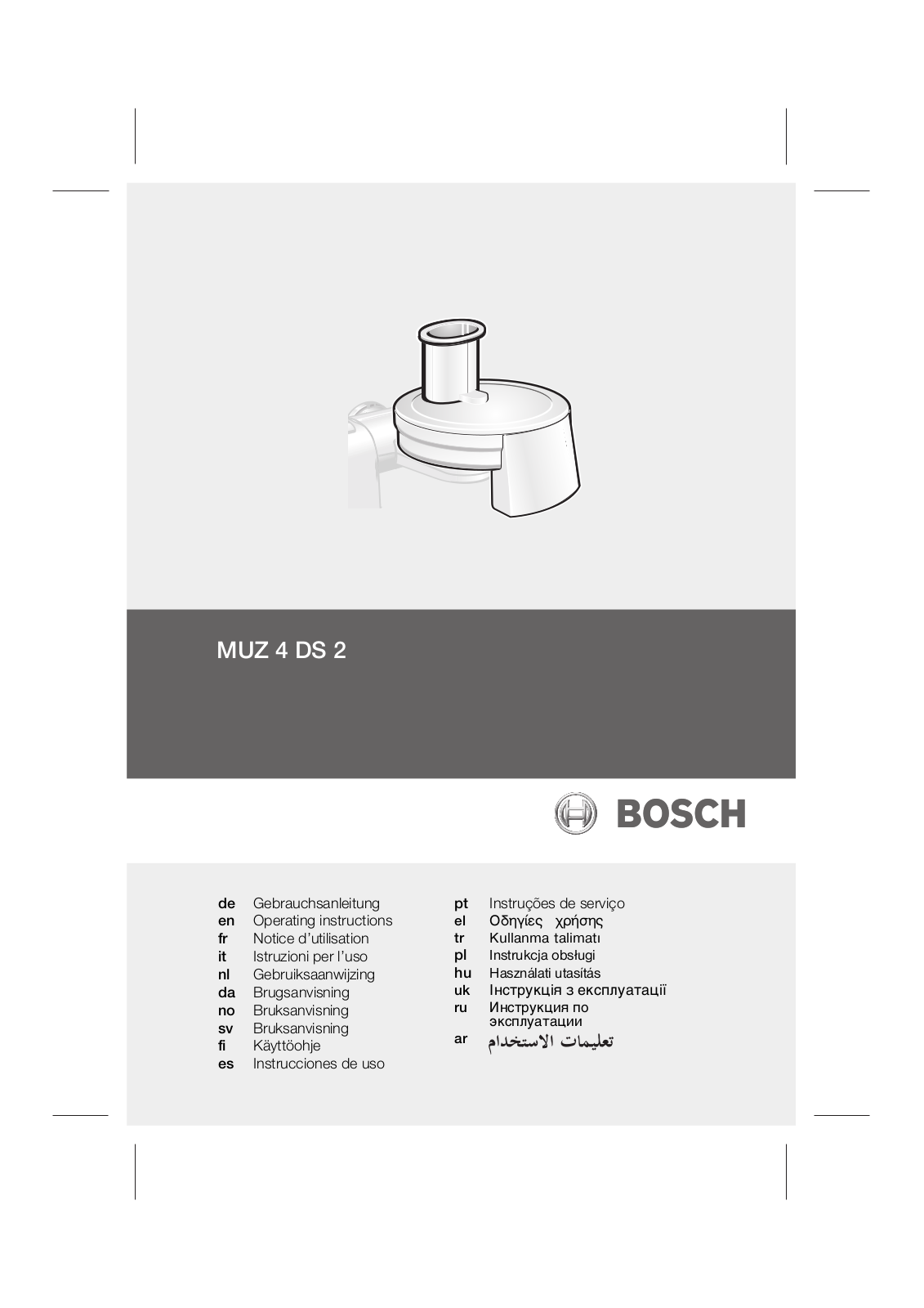 Bosch MUM 4570 User Manual