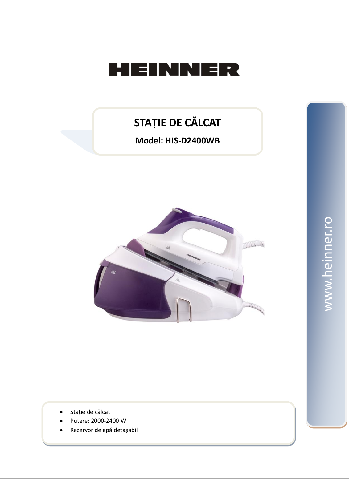 Heinner HIS-D2400WB User guide - ManualMachine.com