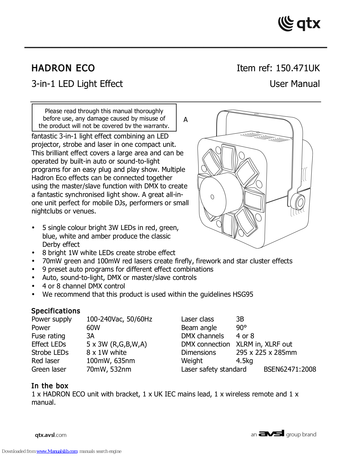 Qtx HADRON ECO 150.471UK User Manual