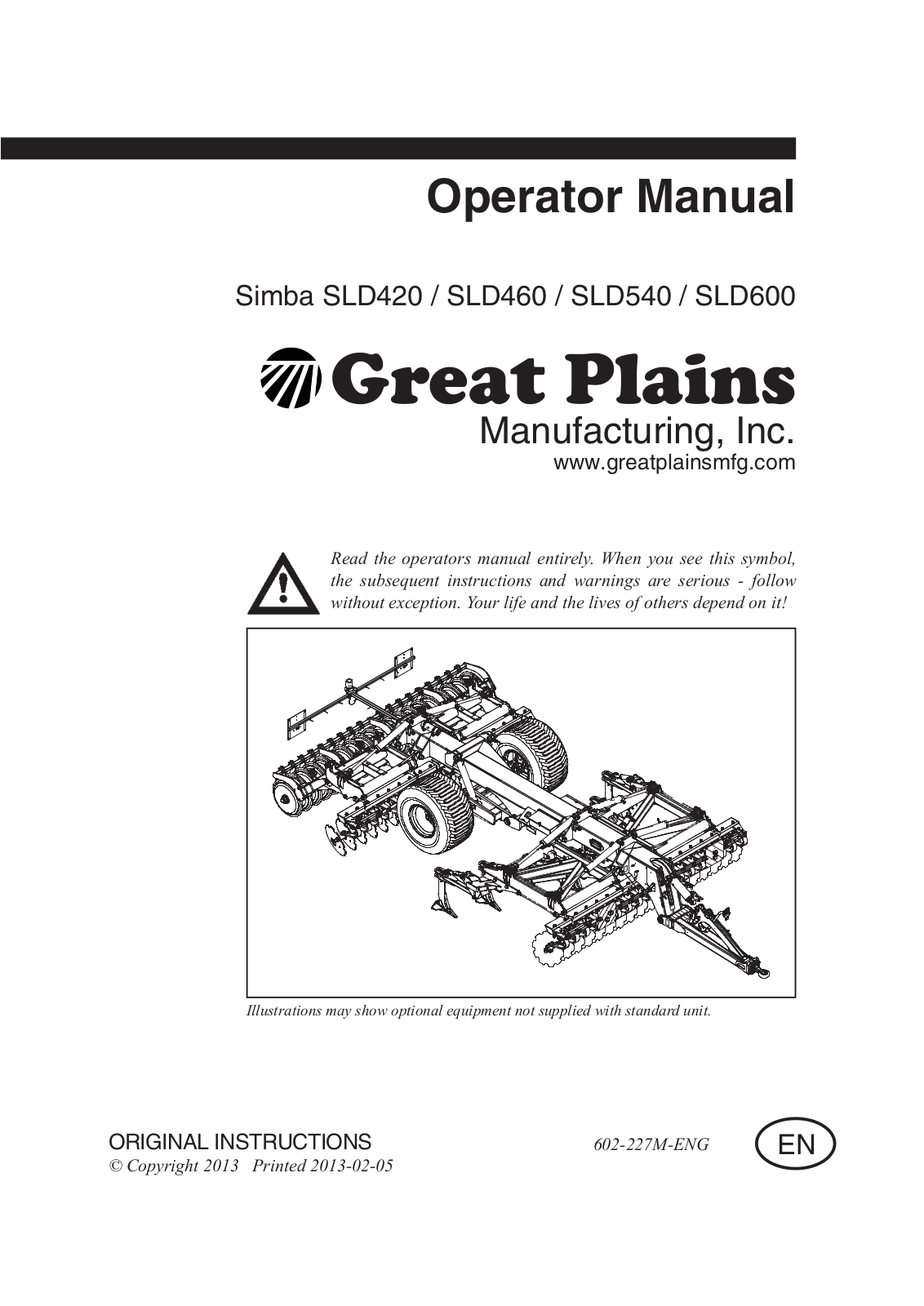 Great Plains SLD600 Operator Manual