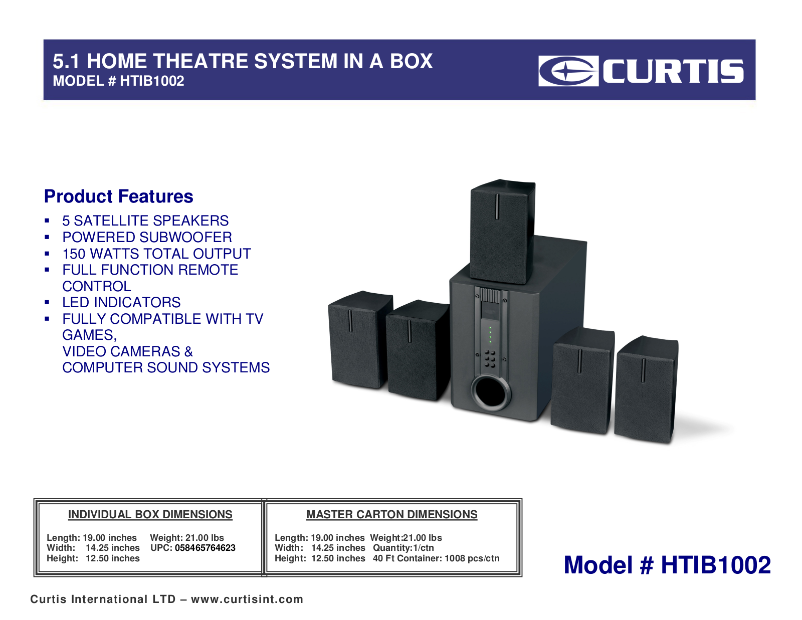 Curtis HTIB1002 User Manual