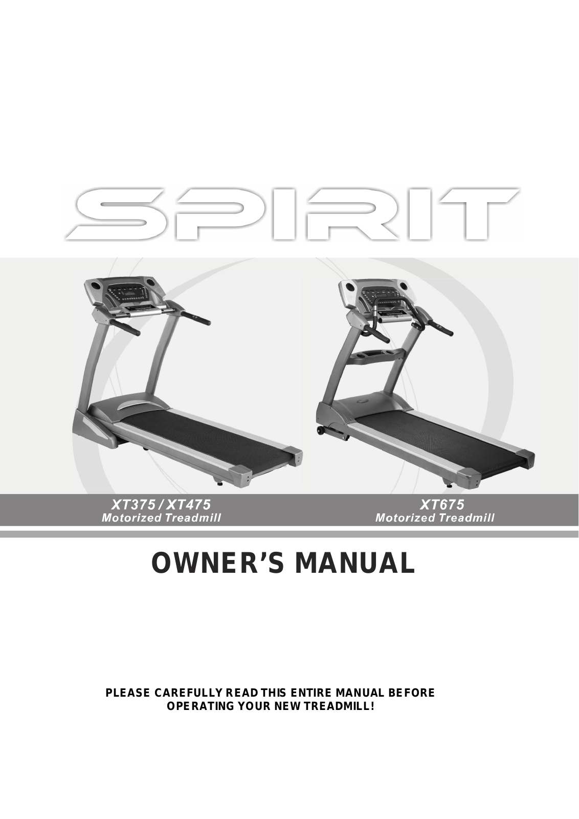 Spirit XT475, XT675, XT375 User Manual