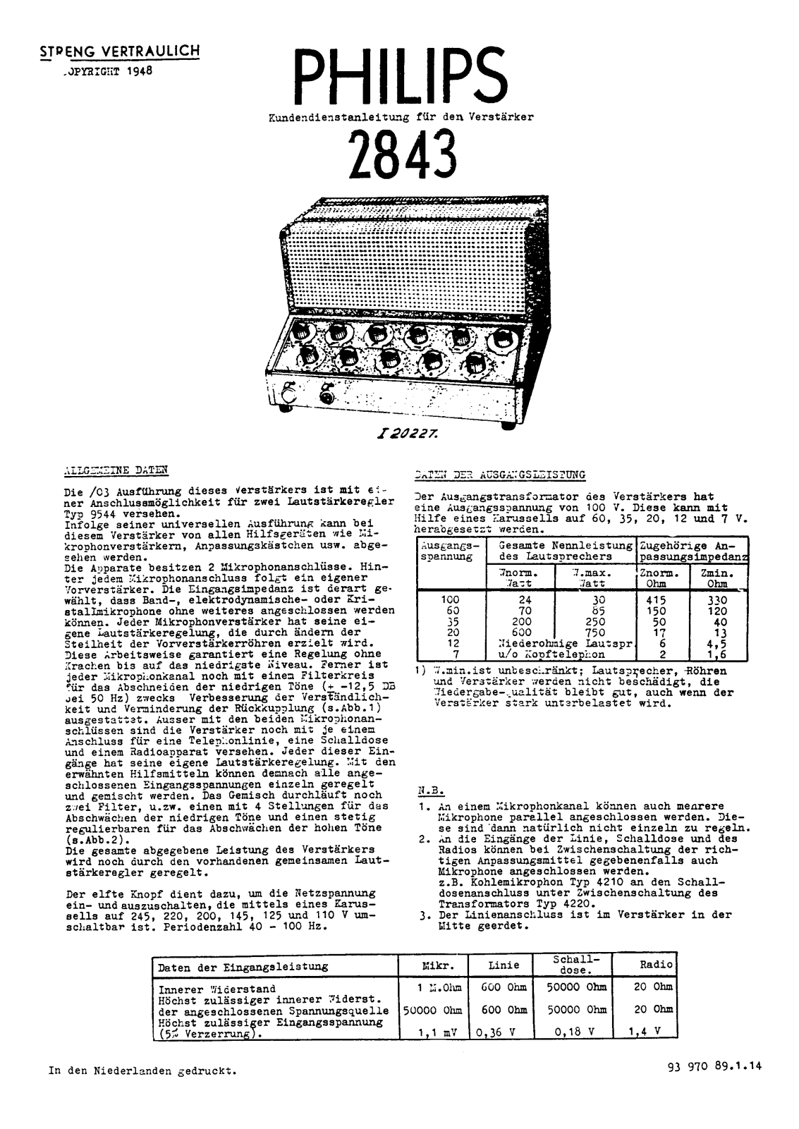 Philips 2843 Service Manual