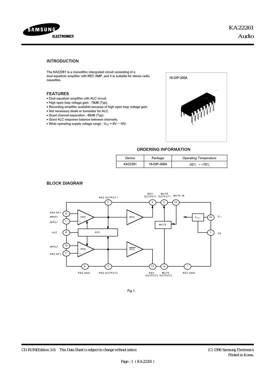Datasheet KA22261 Specification - ManualMachine.com
