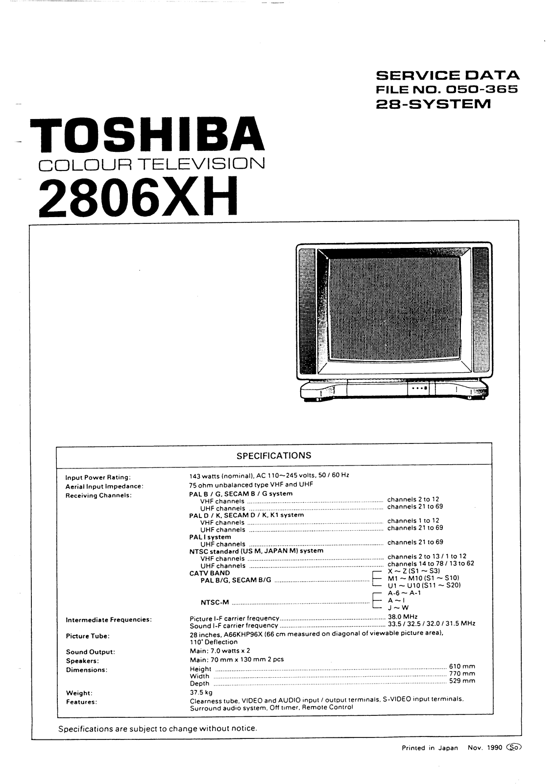 Toshiba M-2806 XH Service Manual