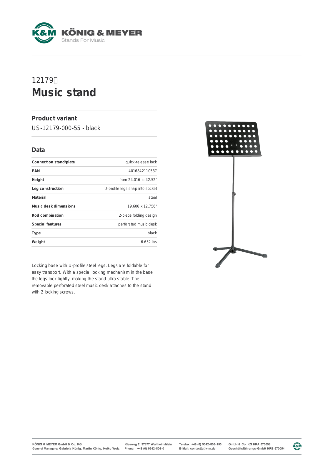 K&M 12179 Data Sheet