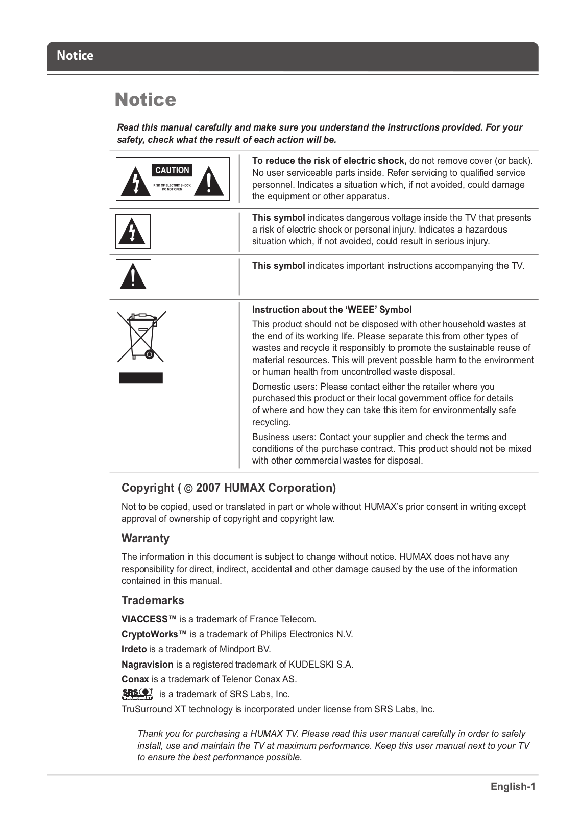 HUMAX LGB-32DST User Manual