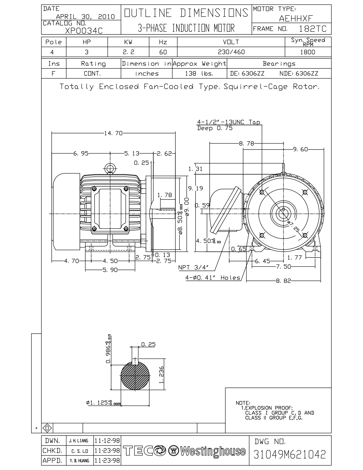 Teco XP0034C Reference Drawing