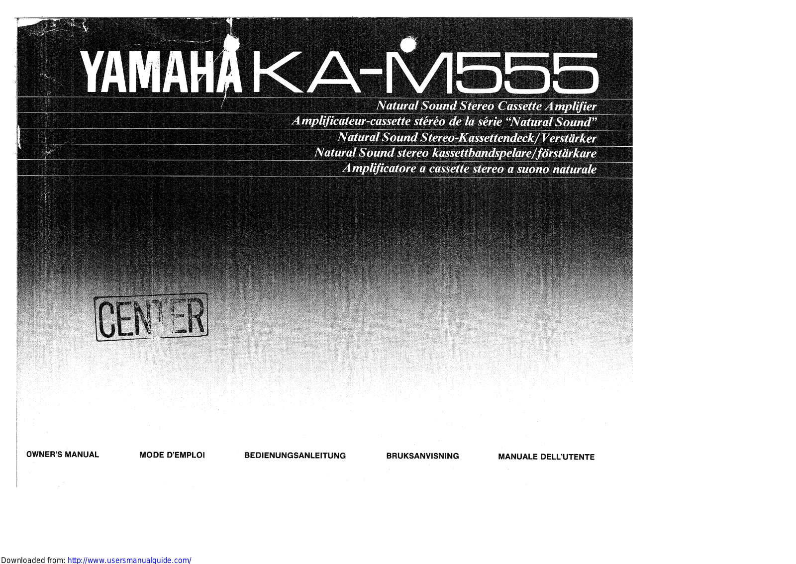 Yamaha Audio KA-M555 User Manual