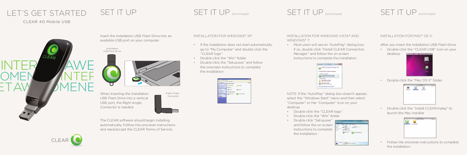 CLEAR 4G Mobile USB Quick Start