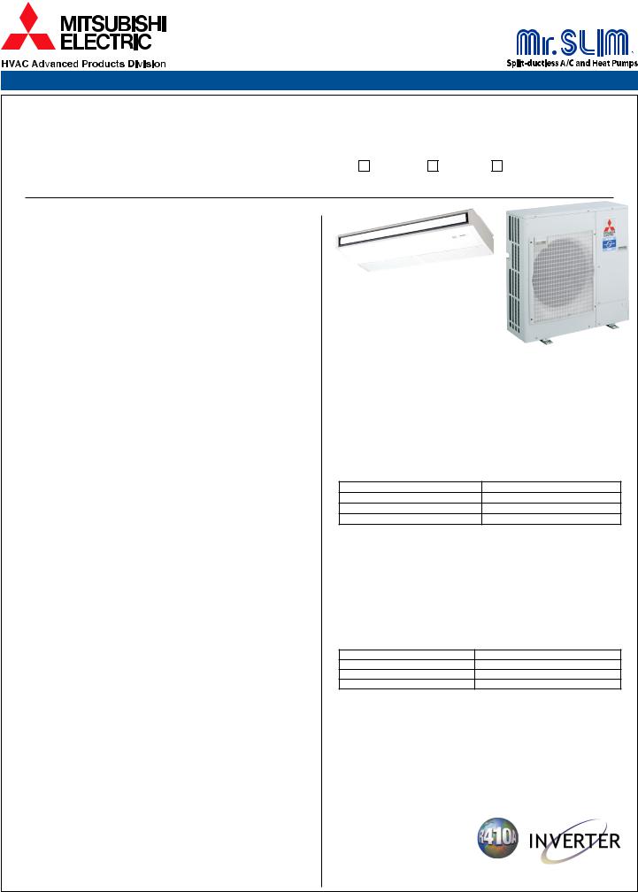 Mitsubishi Electronics PUY-A24NHA4, PCA-A24KA4 User Manual