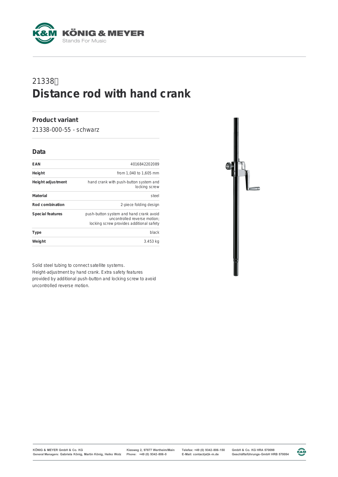 K&M 21338 Data Sheet