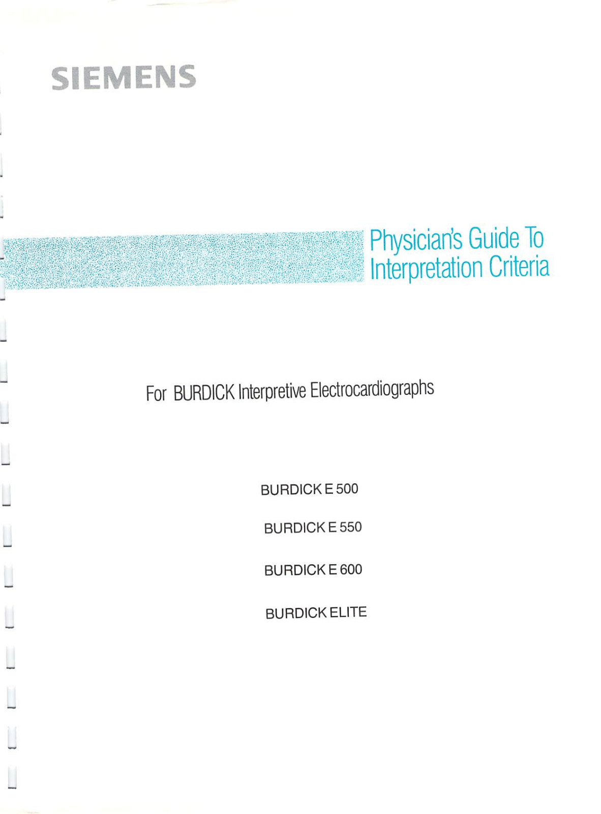 Burdick E500, E550, E600, ELITE User manual - ManualMachine.com