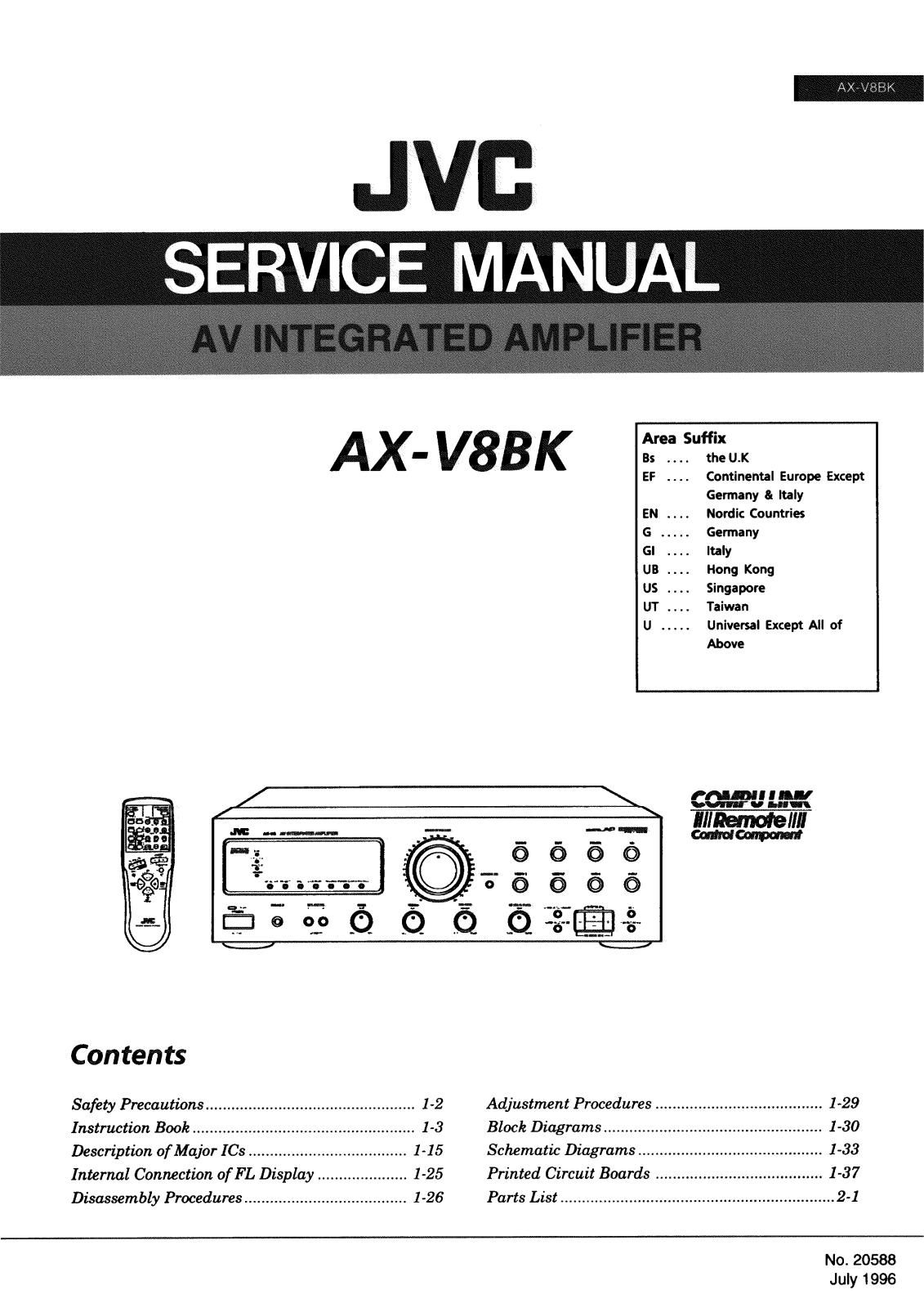 JVC AXV-8-BK Service manual