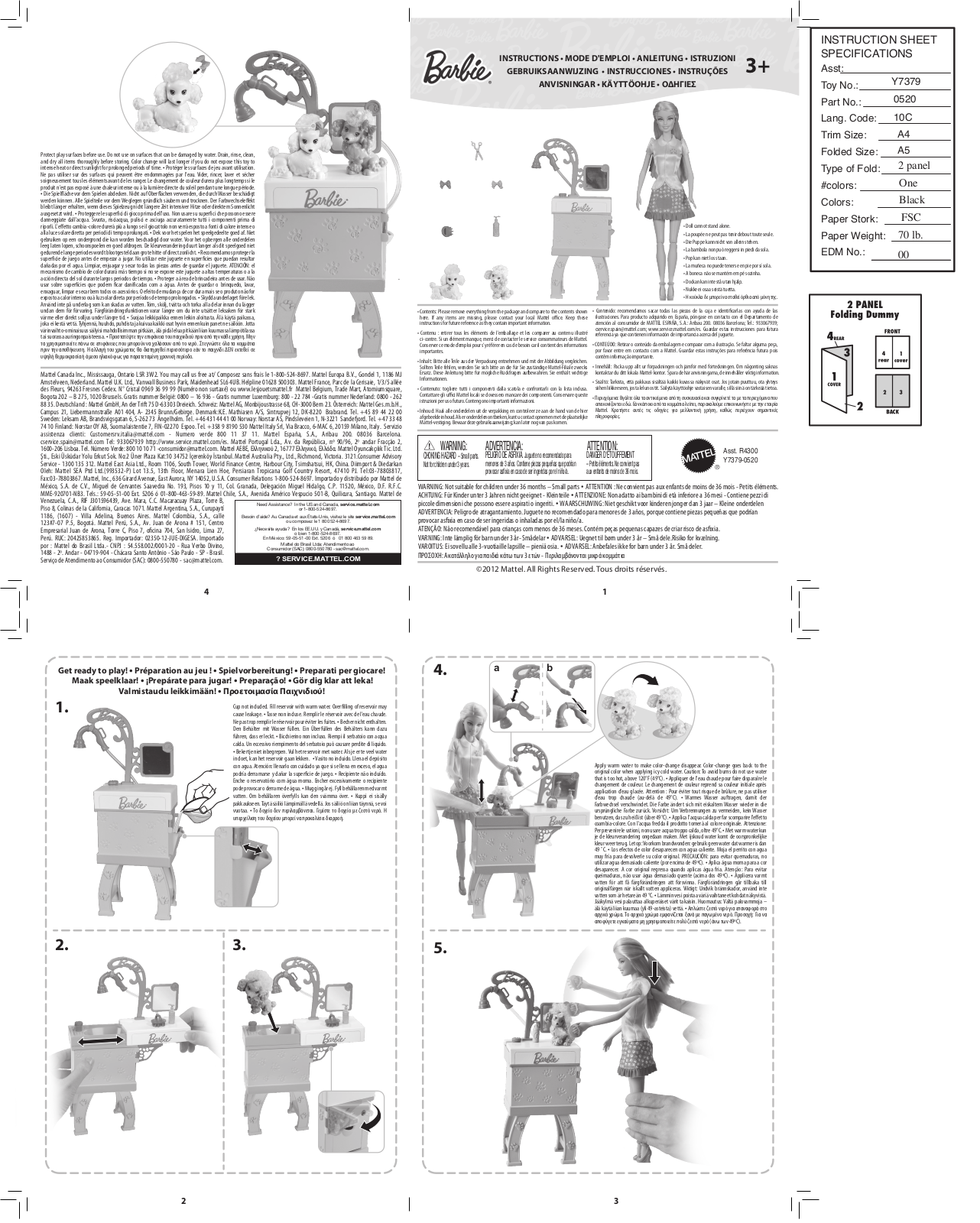 Fisher-Price Y7379, Y7380 Instruction Sheet