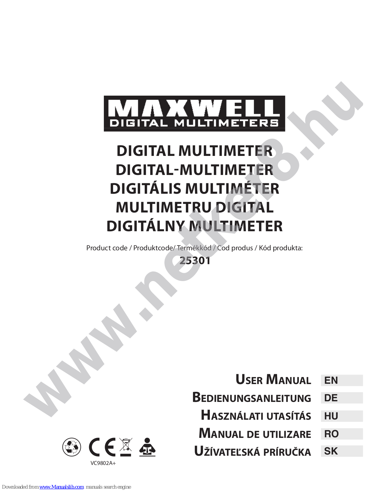 Maxwell 25301 User Manual