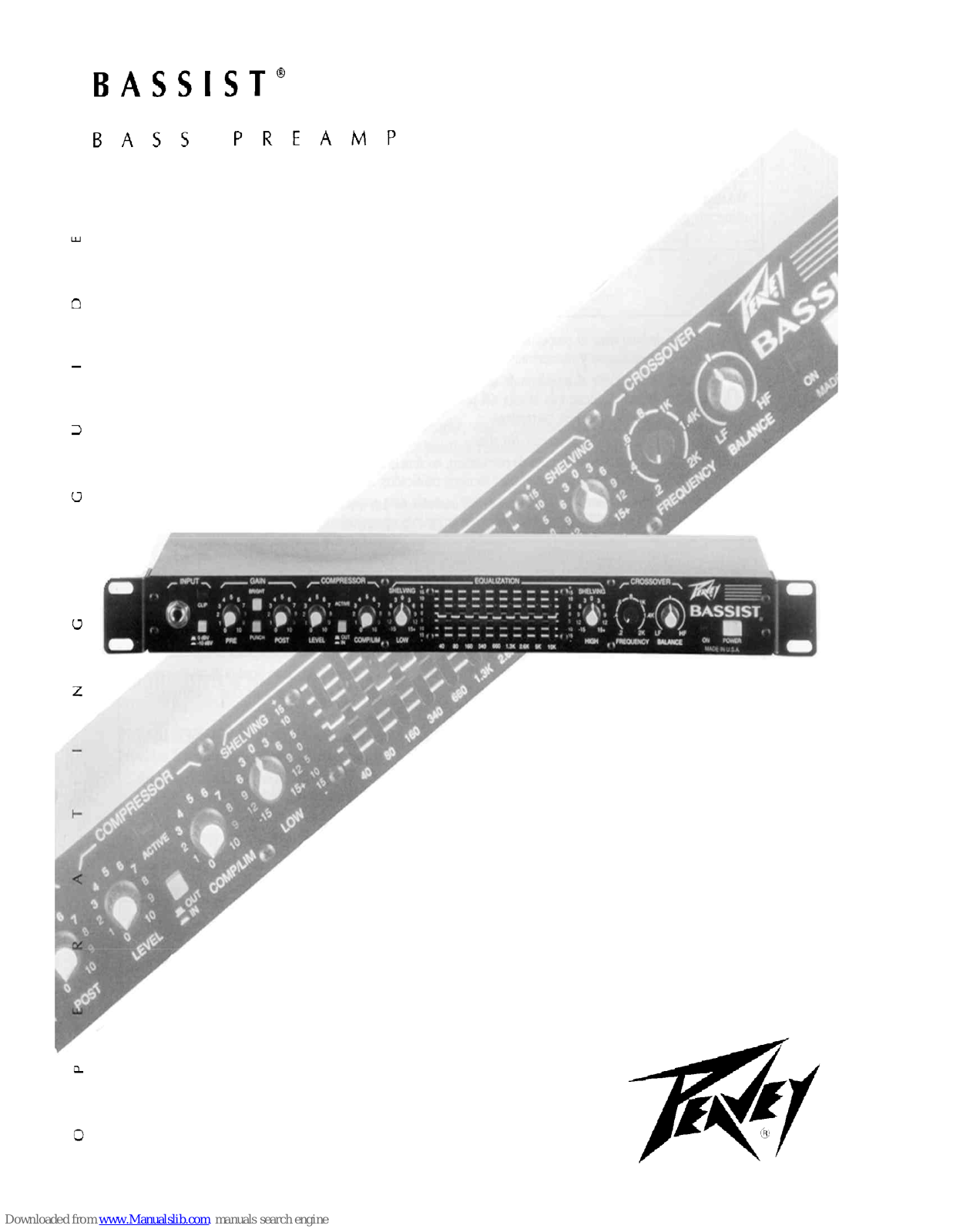 Peavey Bassist Bass Preamplifier, Bassist Operating Manual