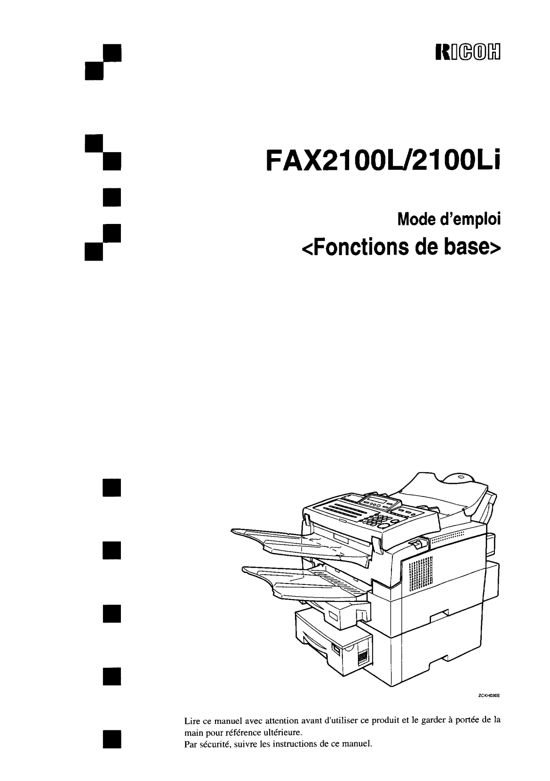 Ricoh FAX 2100L User Manual