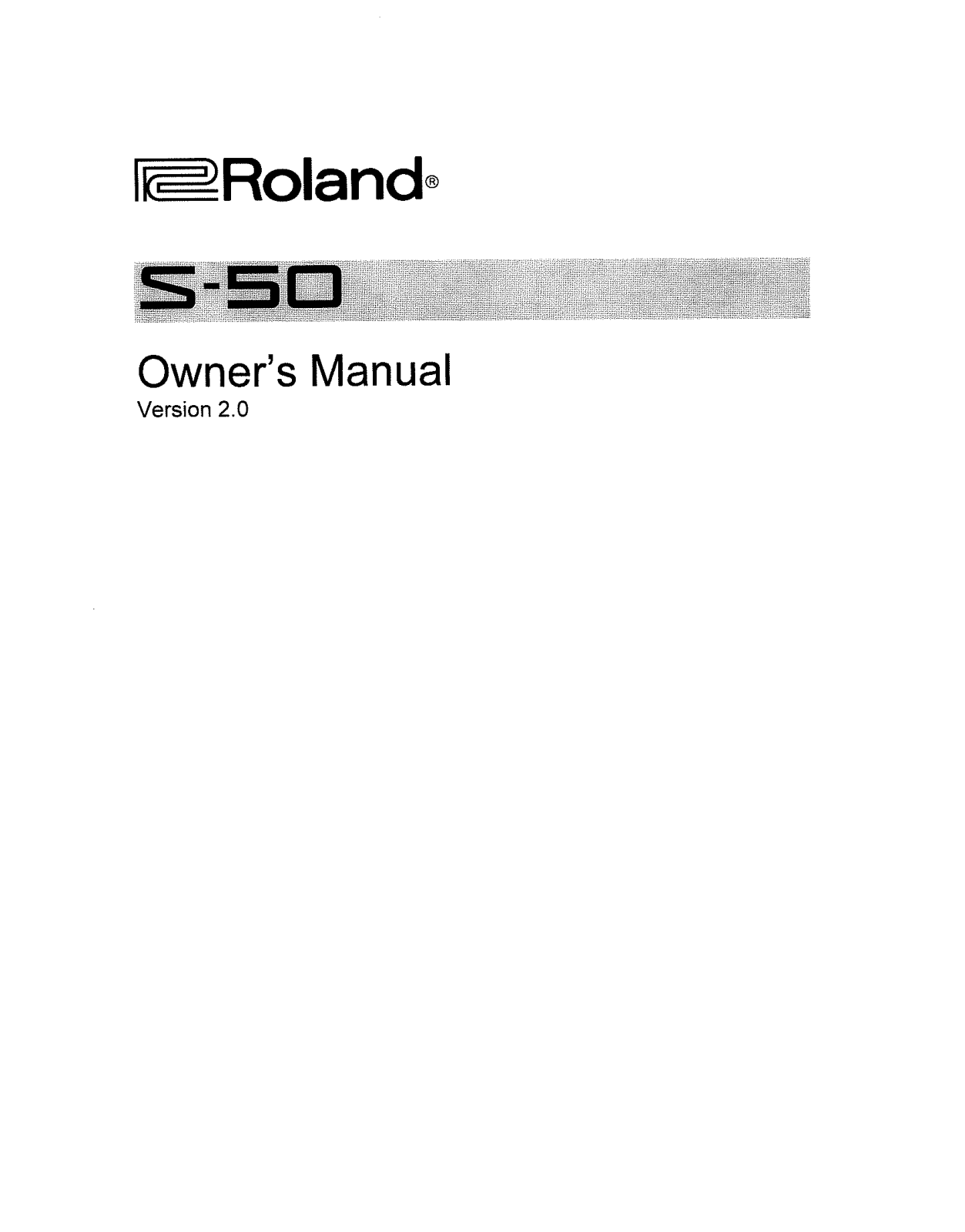 Roland S-50 User Manual