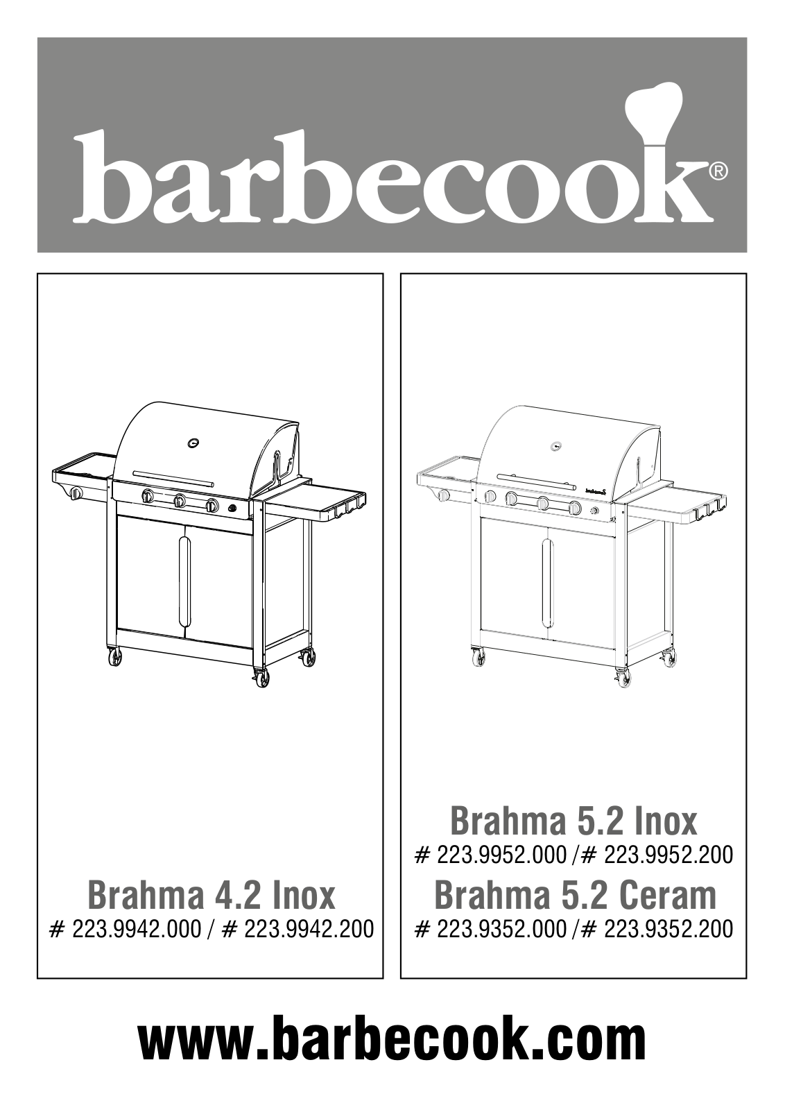 Barbecook Brahma 5.2 Ceram, Brahma 5.2, Brahma 4.2 User Manual