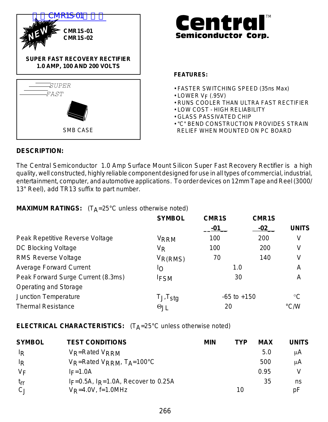 Central CMR1S-01, CMR1S-02 Service Manual