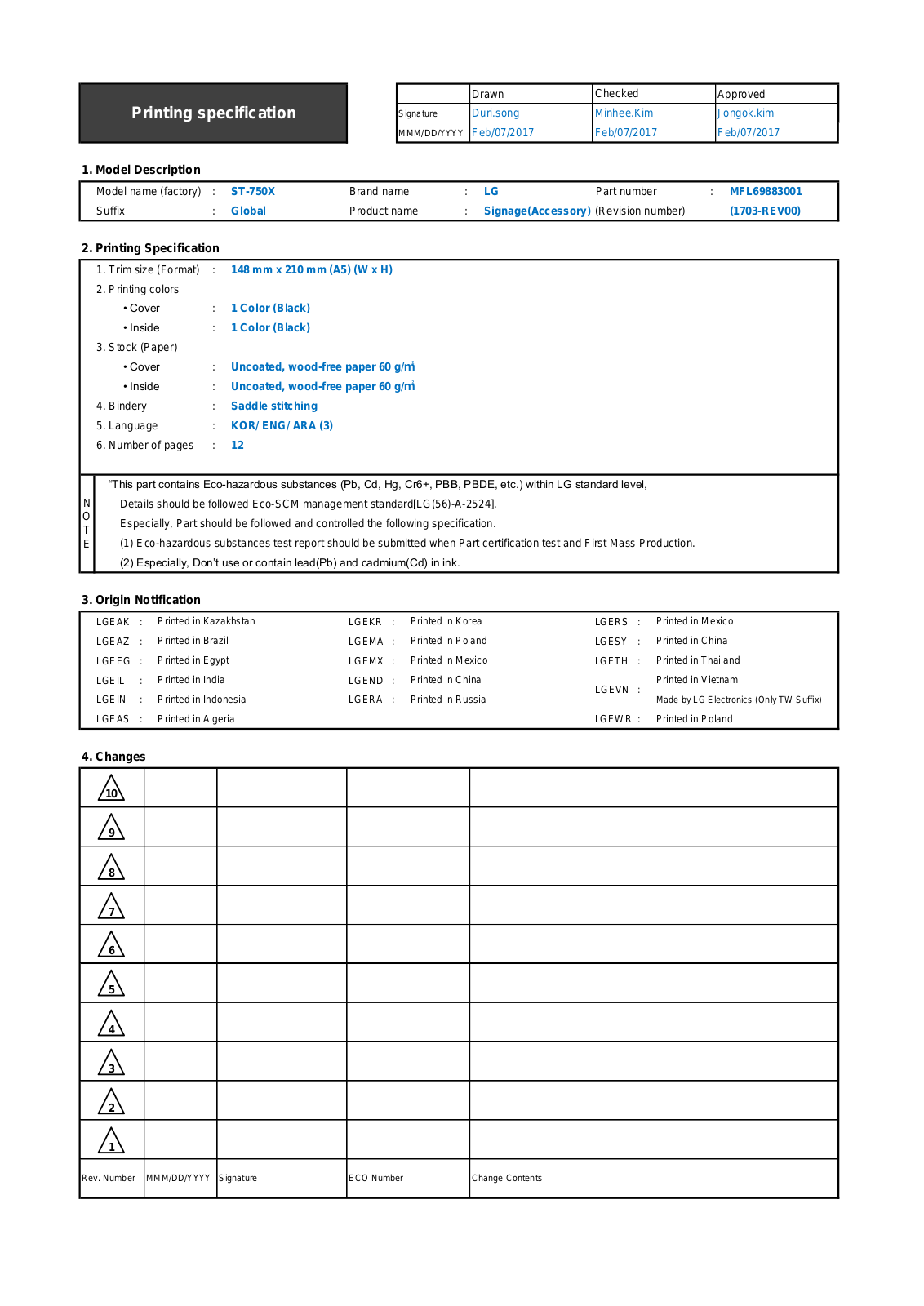 LG ST-750X Owner’s Manual