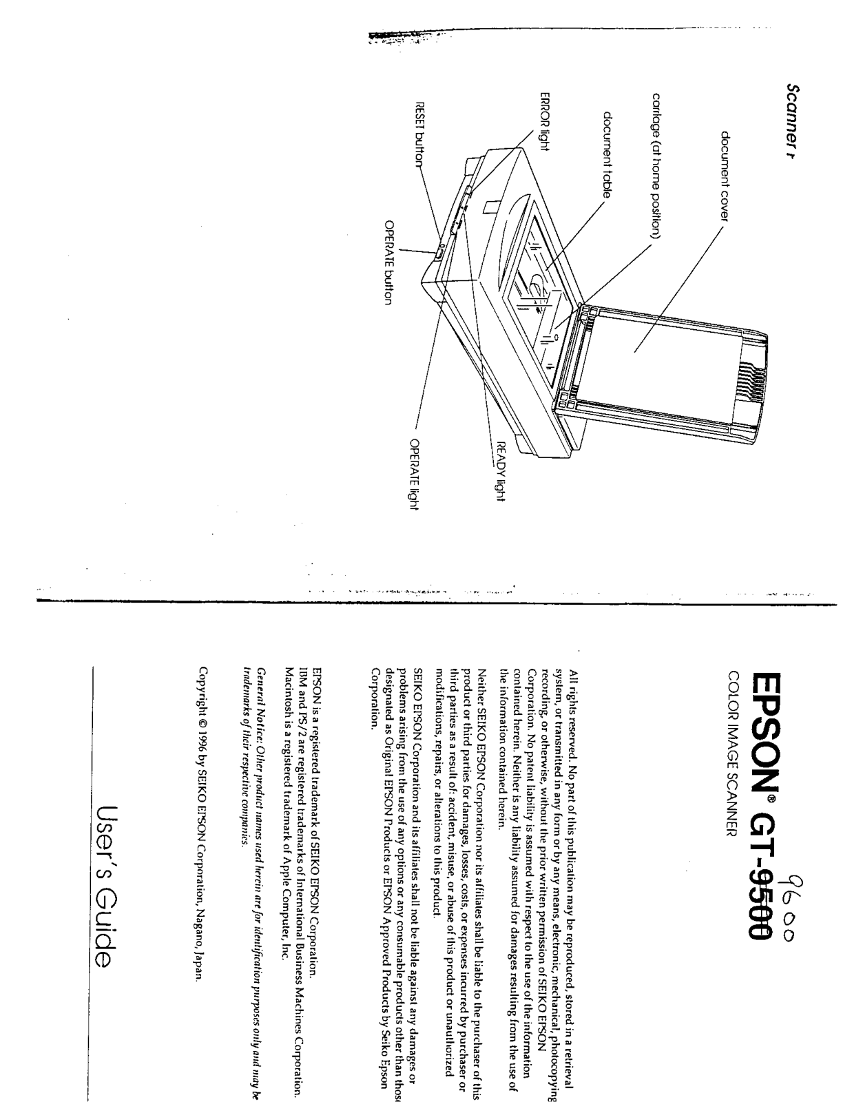 Seiko Epson FBG710U User Manual