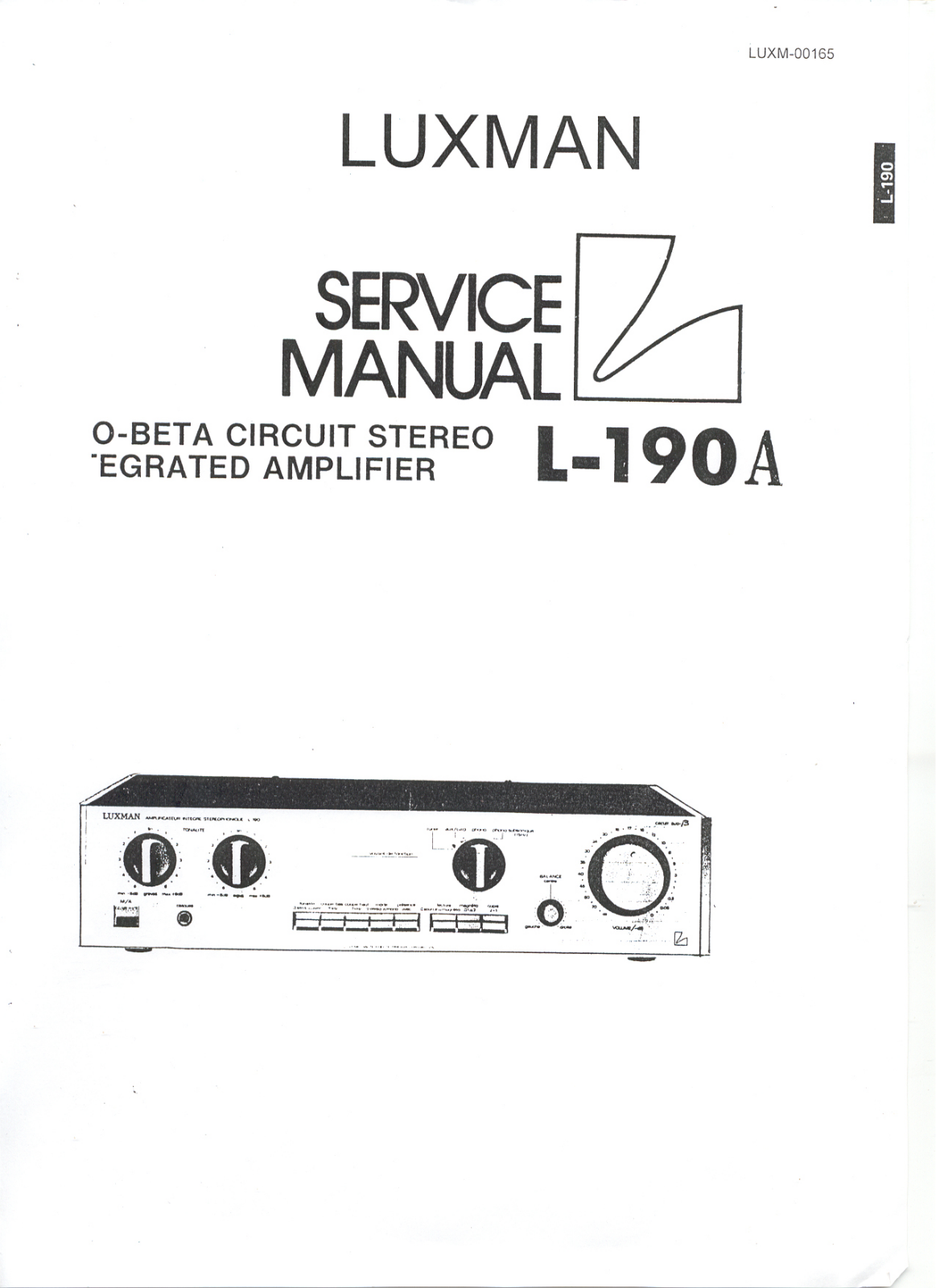 Luxman L-190-A Owners manual