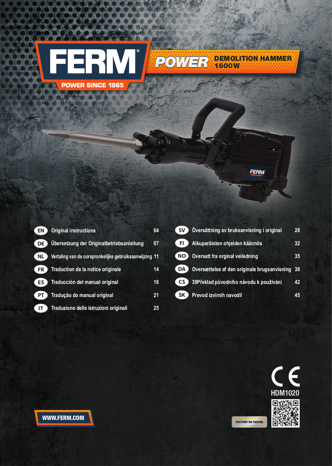 Ferm DHM-1600 User Manual