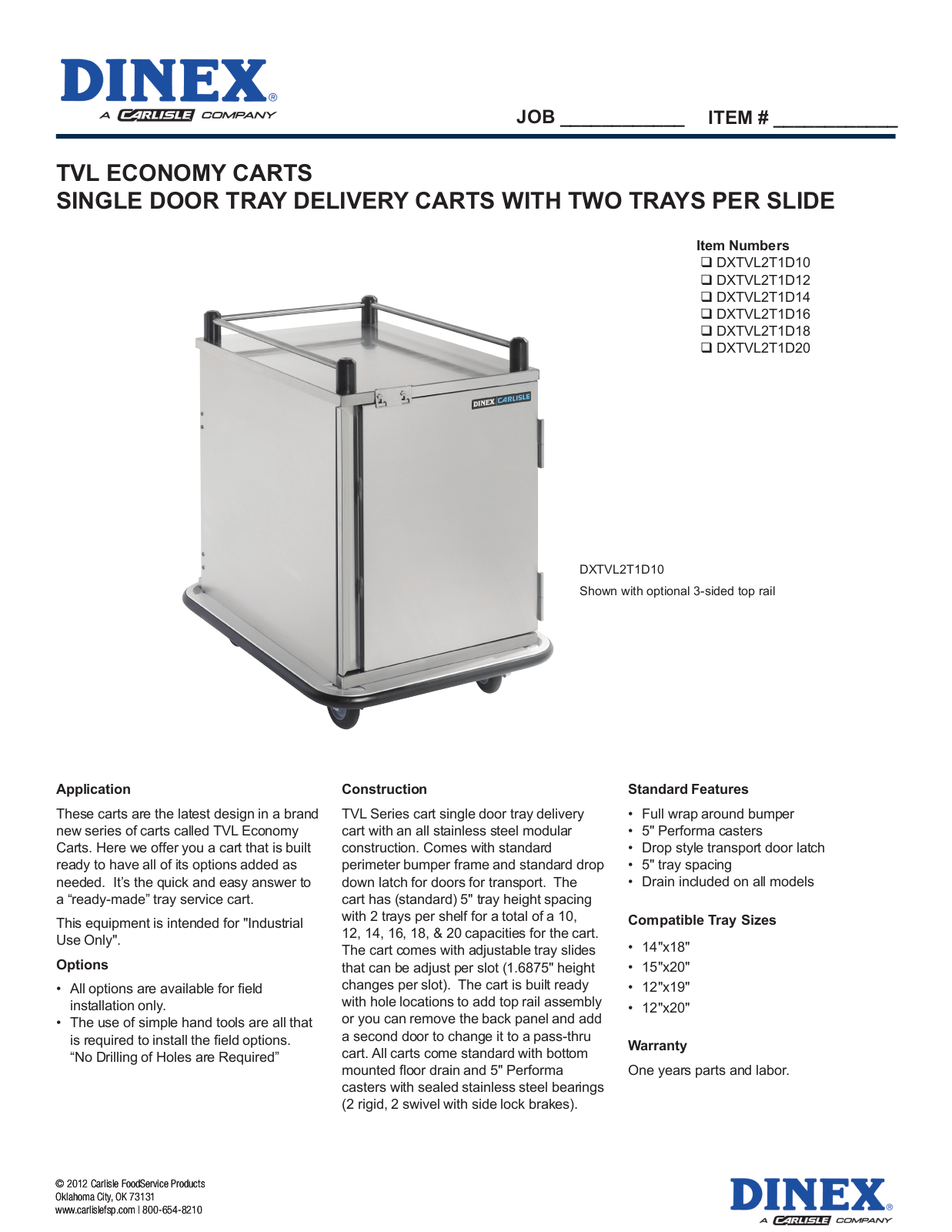 Dinex TVL2T1D10 User Manual