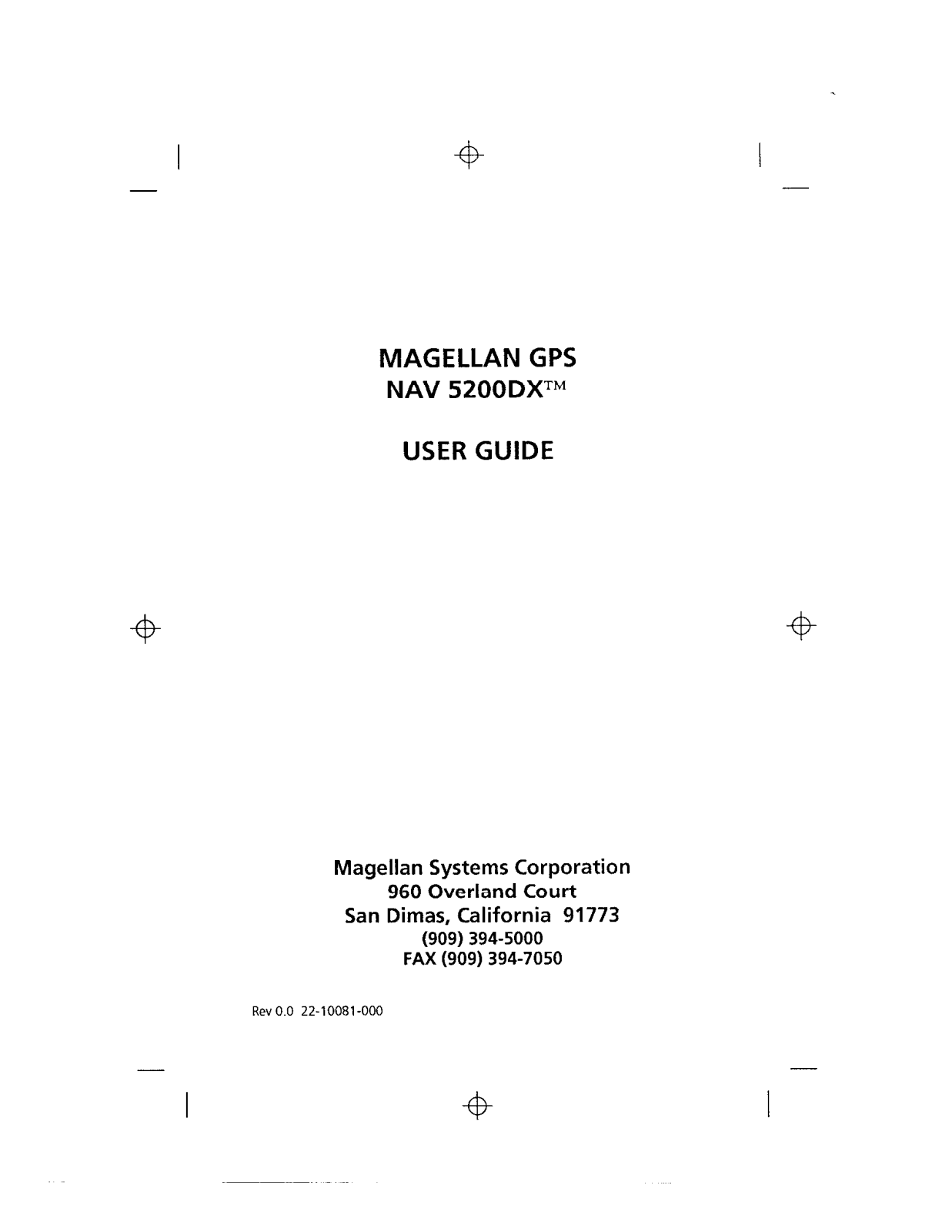 Magellan NAV 5200DX User Manual