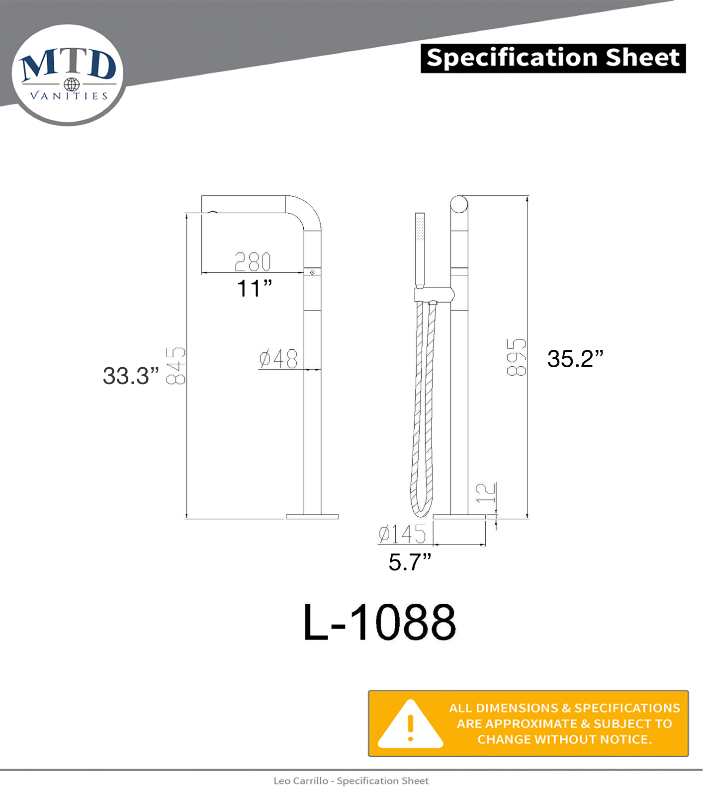 MTD Vanities NDRY1028 Dimensions - ManualMachine.com