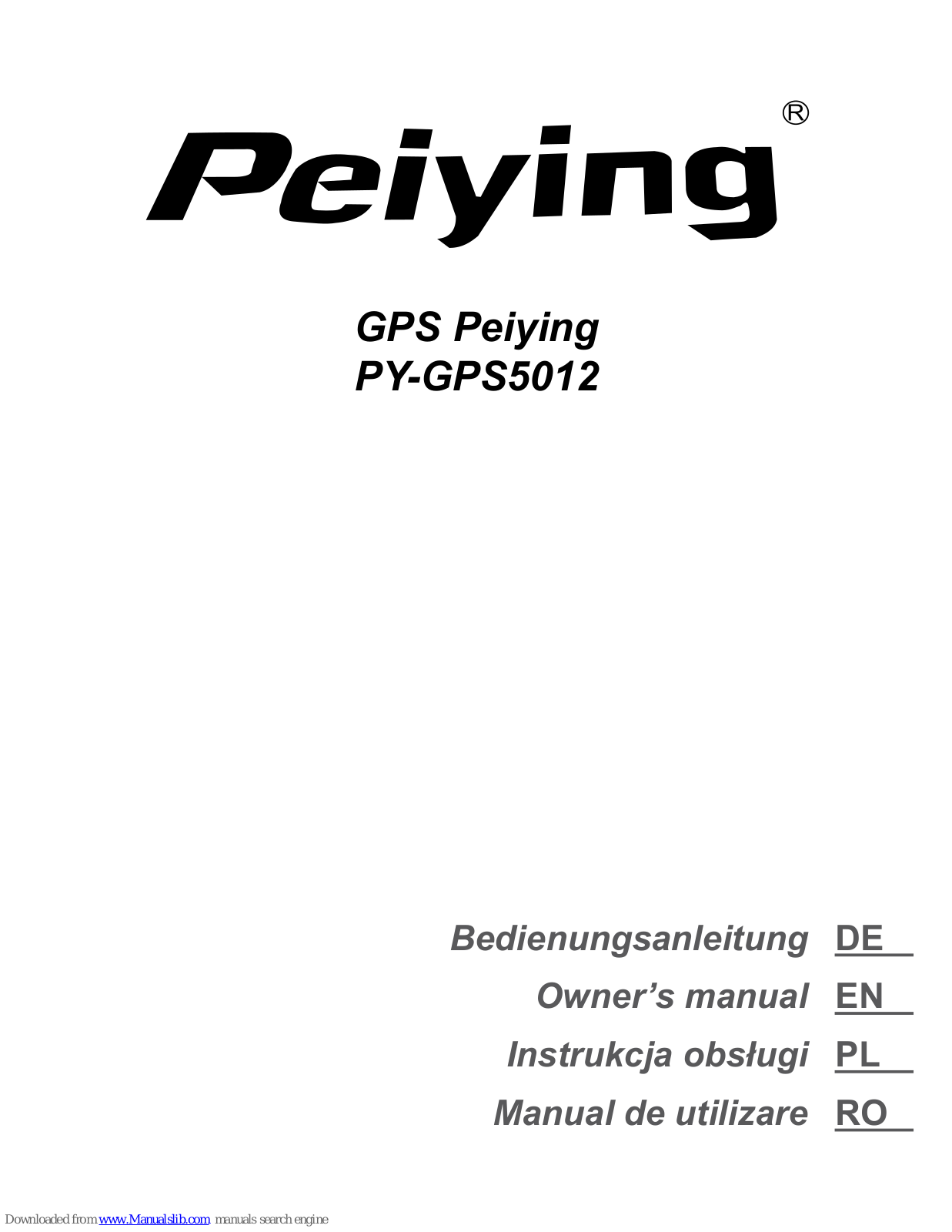 Peiying PY-GPS5012 Owner's Manual