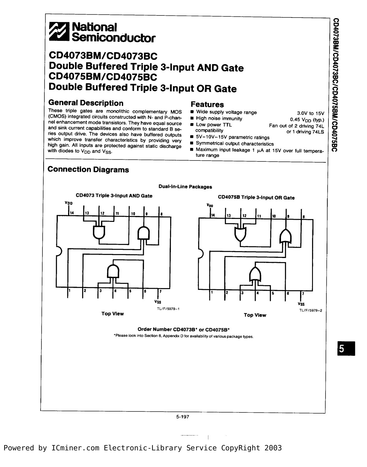 Datasheet CD4075BCN Specification - ManualMachine.com