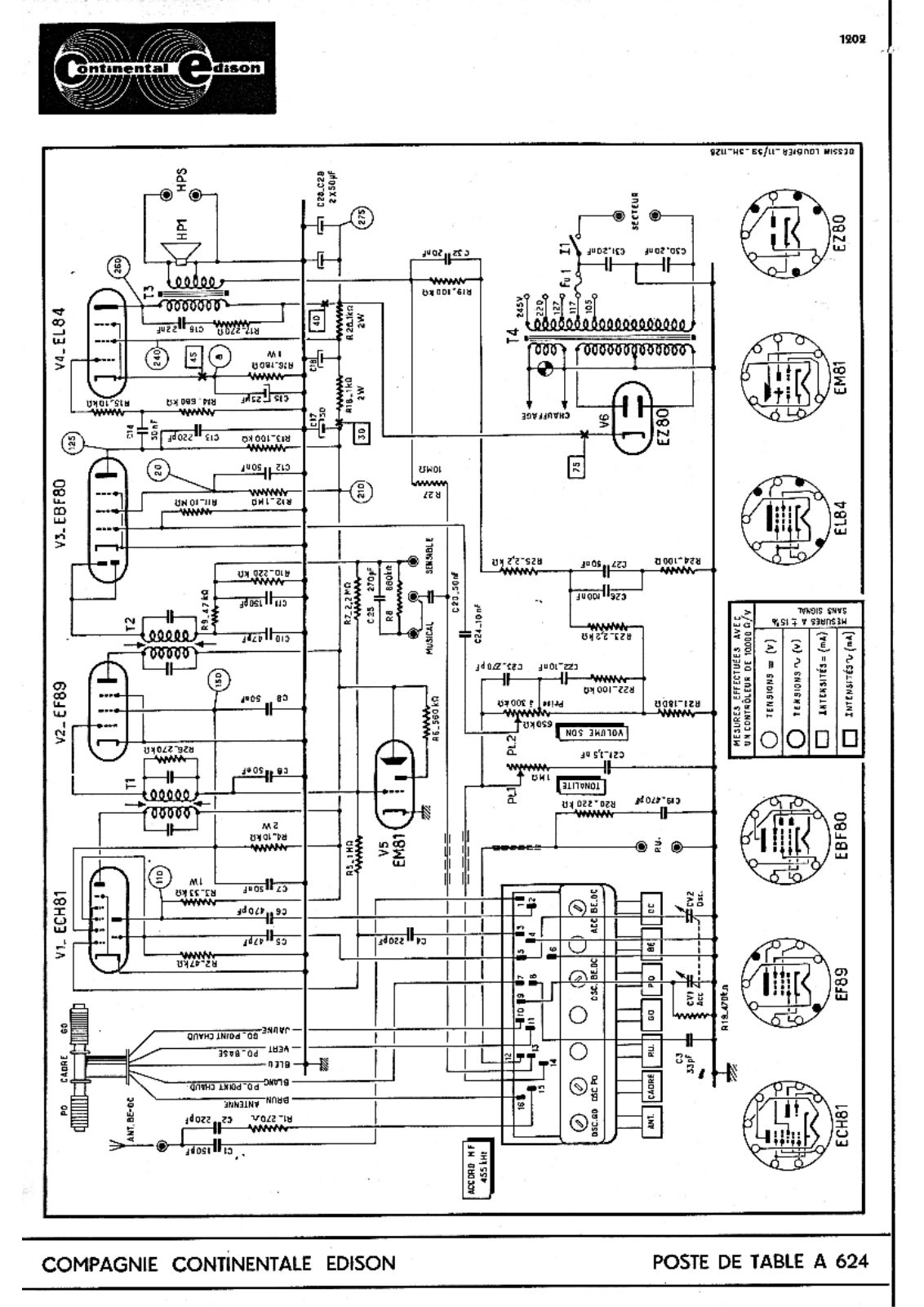 Continental Edison A-722 Schematic