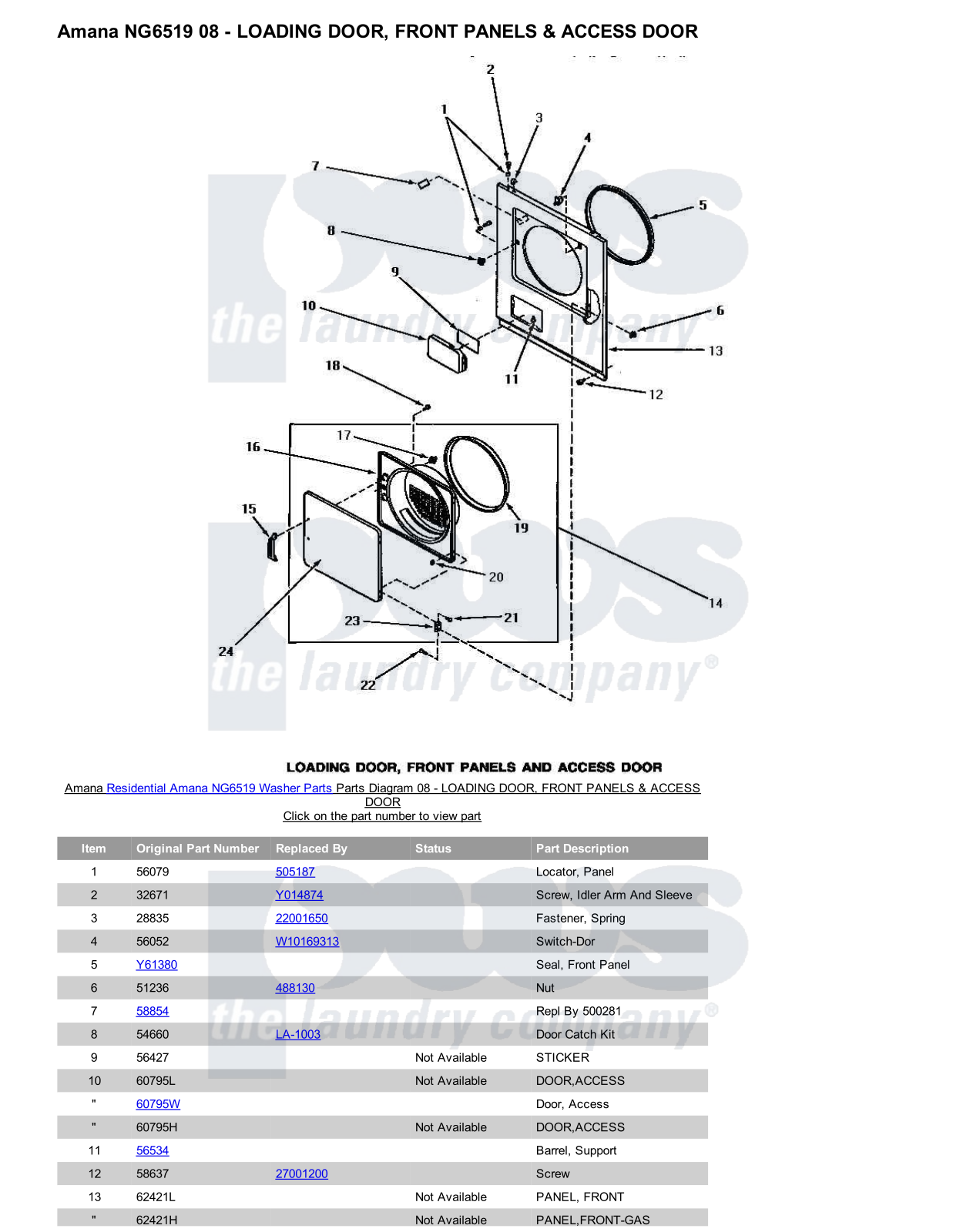 Amana NG6519 Parts Diagram