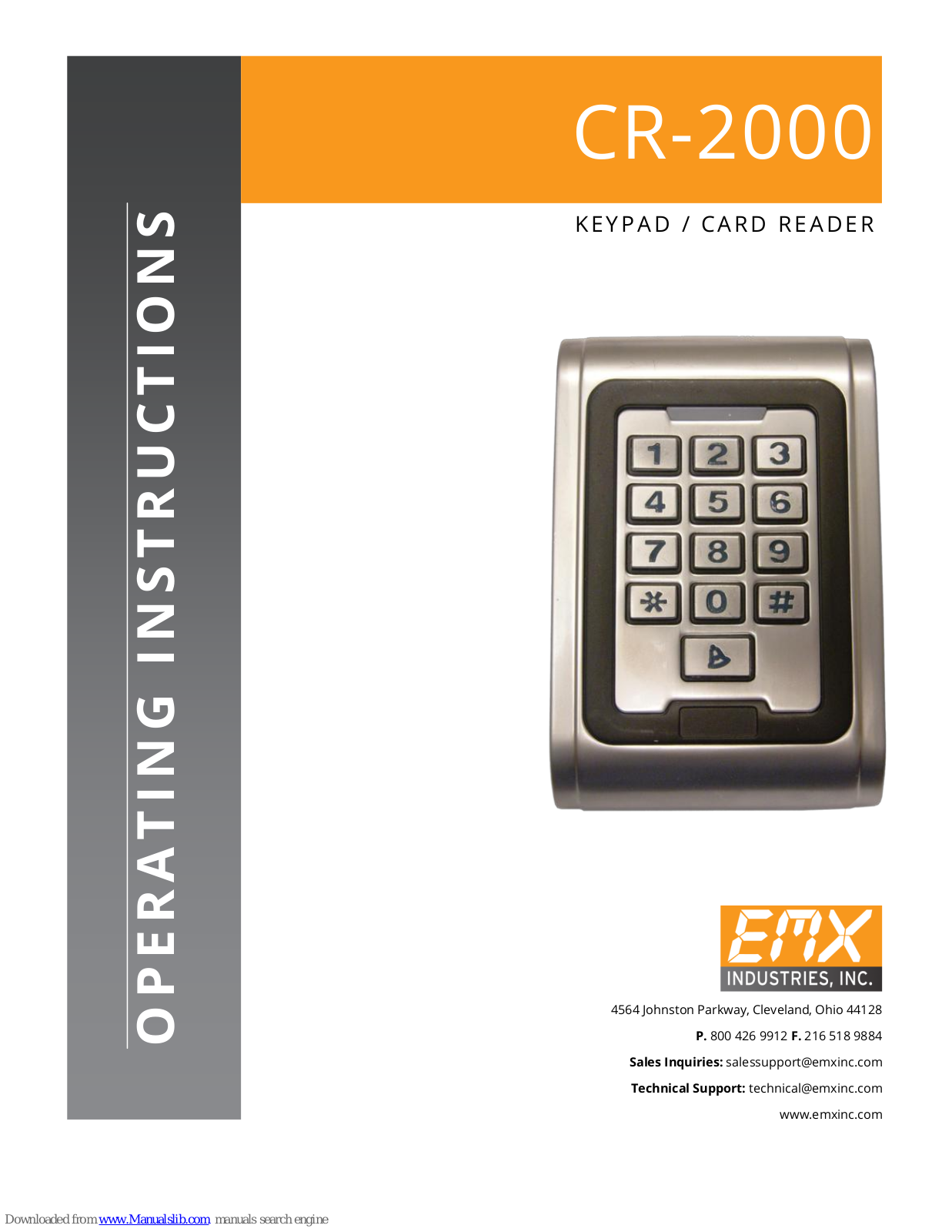 EMX CR-2000 Operating Instructions Manual