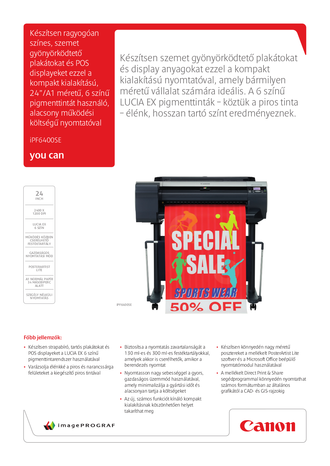 Canon IMAGEPROGRAF IPF6400SE BROCHURE