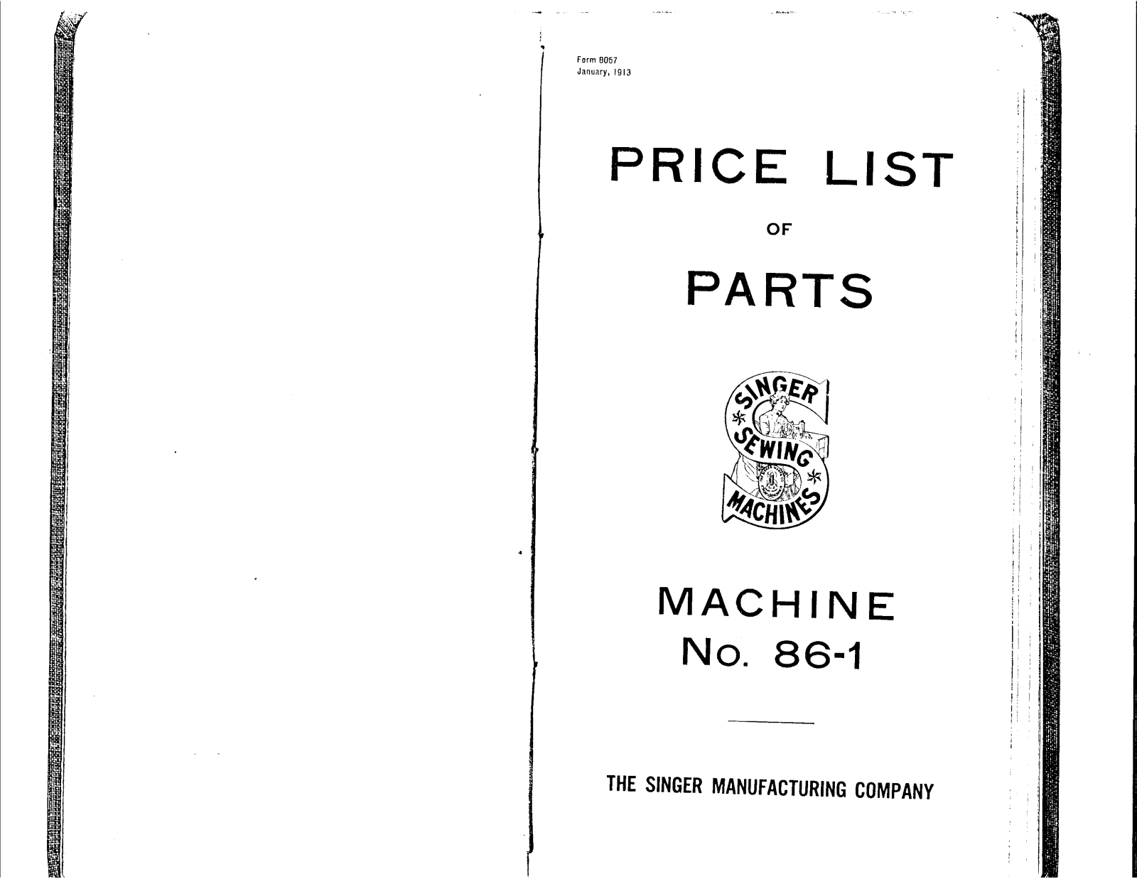 Singer 86-1 User Manual