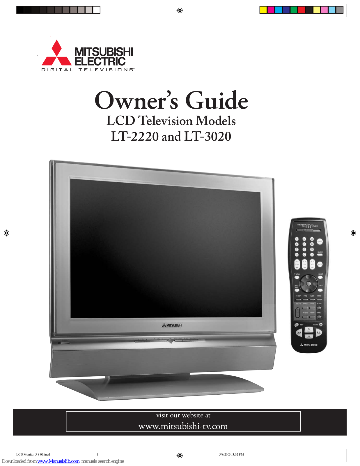 Mitsubishi Electric LT-2220/LT-3020, LT-2220, LT-3020 Owner's Manual