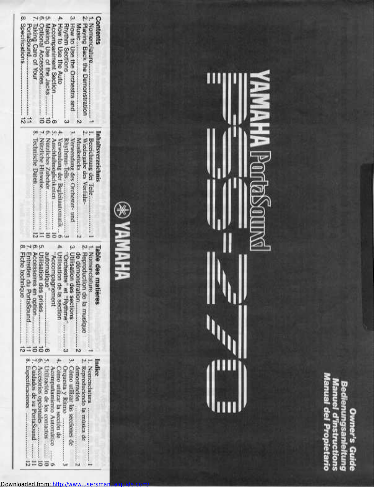 Yamaha Audio PSS-270 User Manual