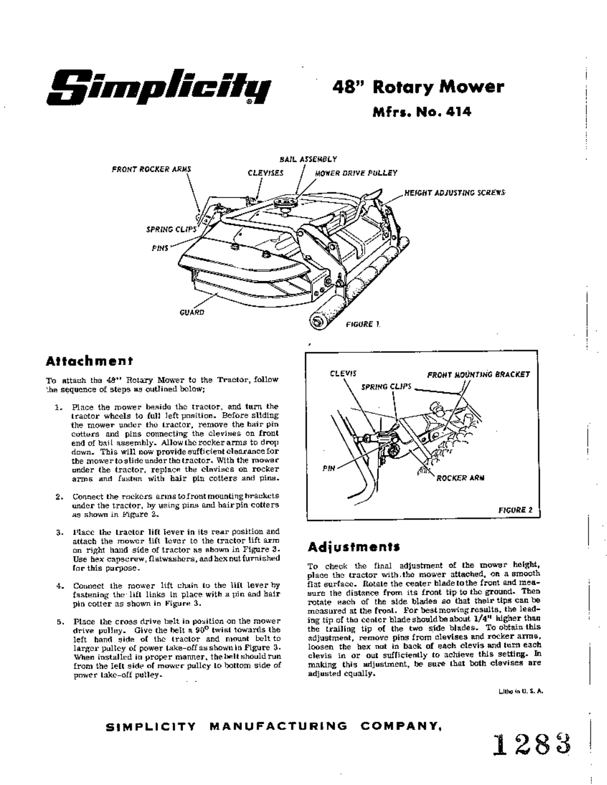 Simplicity 414 User Manual