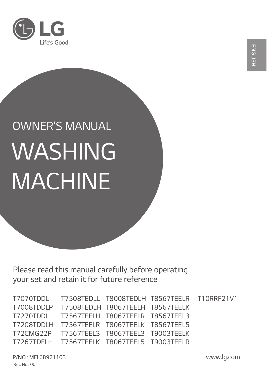 LG T8067TEELH Owner’s Manual