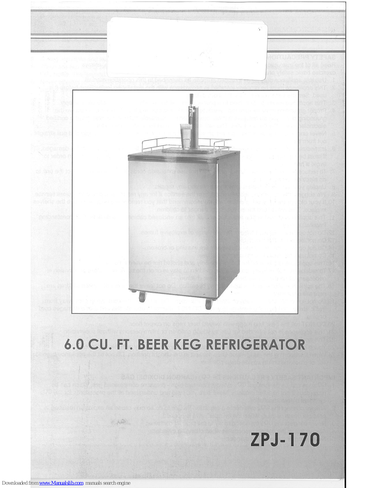 Avantco ZPJ-170, BKF-11 Instruction Manual